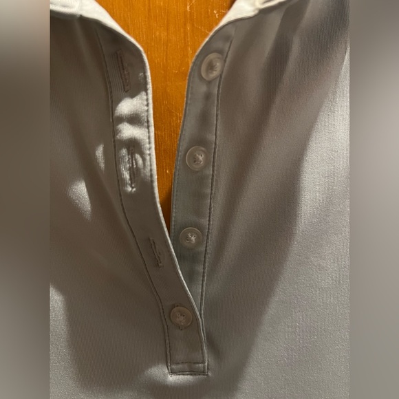 Adidas golf light grey size large summer wicking sleeveless polo collar - Picture 2 of 10